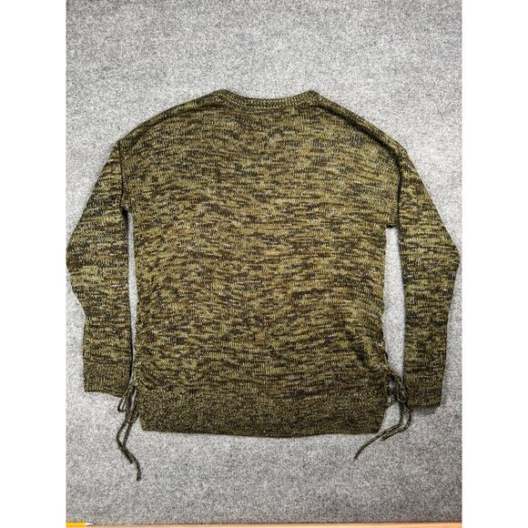 Relativity XL Olive & Brown oversized Knitted Sweater With Side Ties fall cozy - Picture 5 of 7